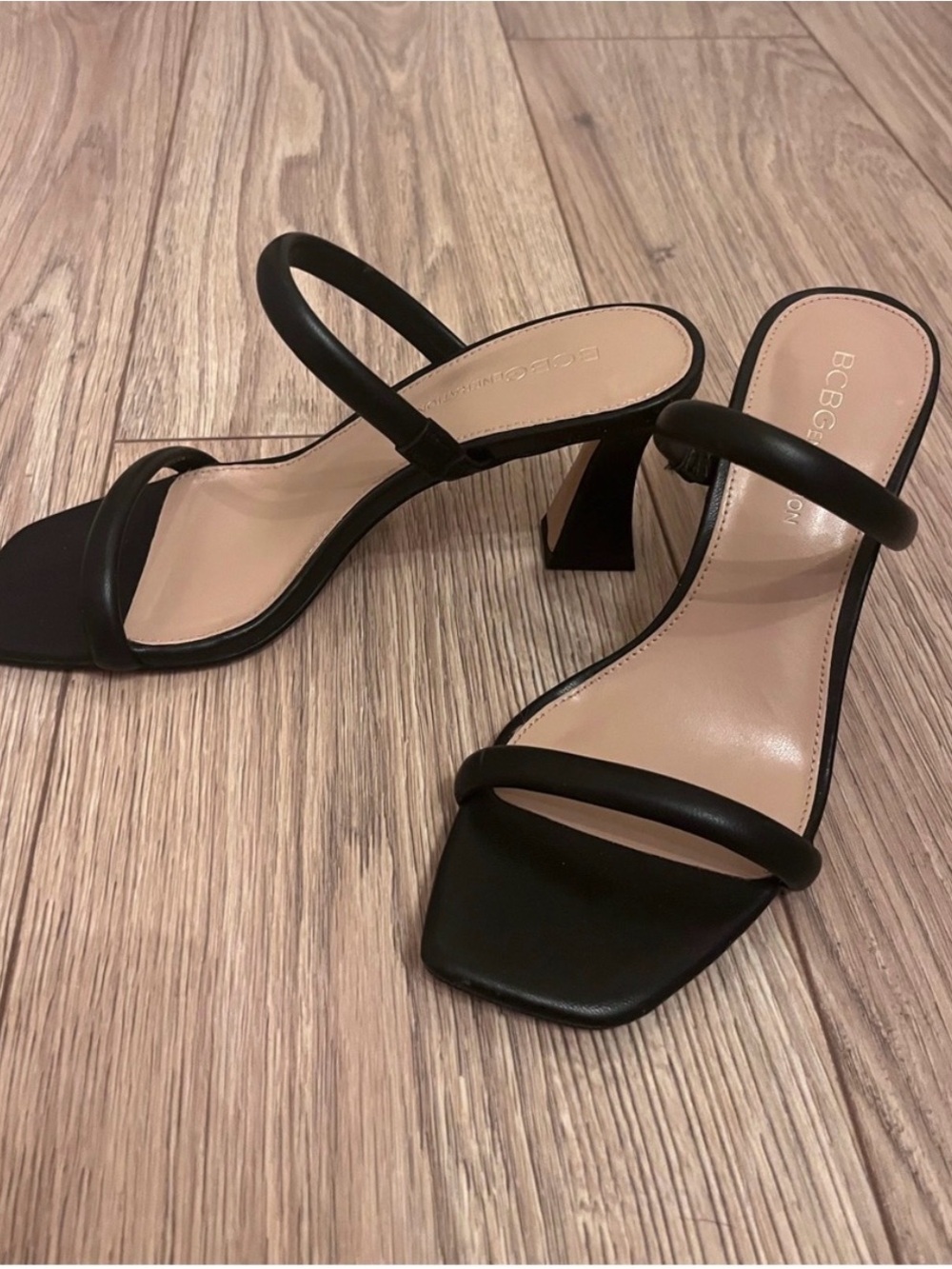 BCBG Minimal Double-Strap Heels